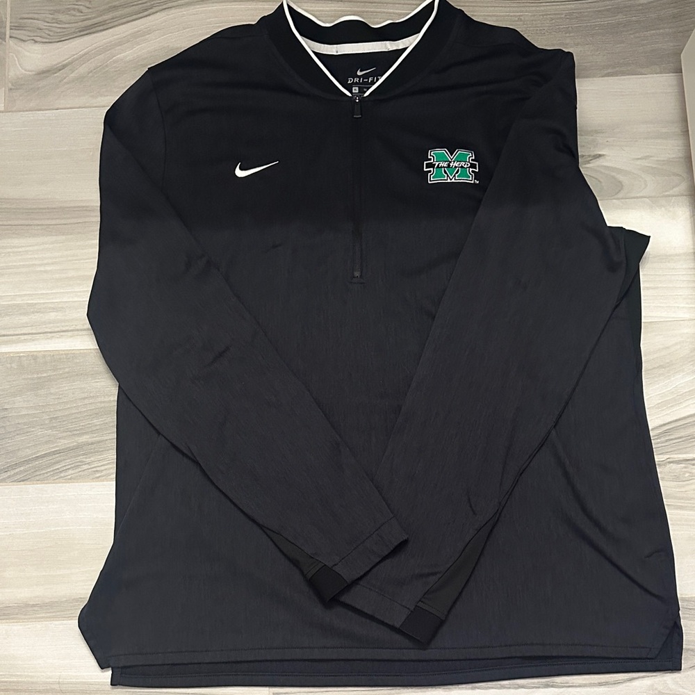 Nike Black Quarter-Zip Pullover with Green Logo Men’s XL EUC like new